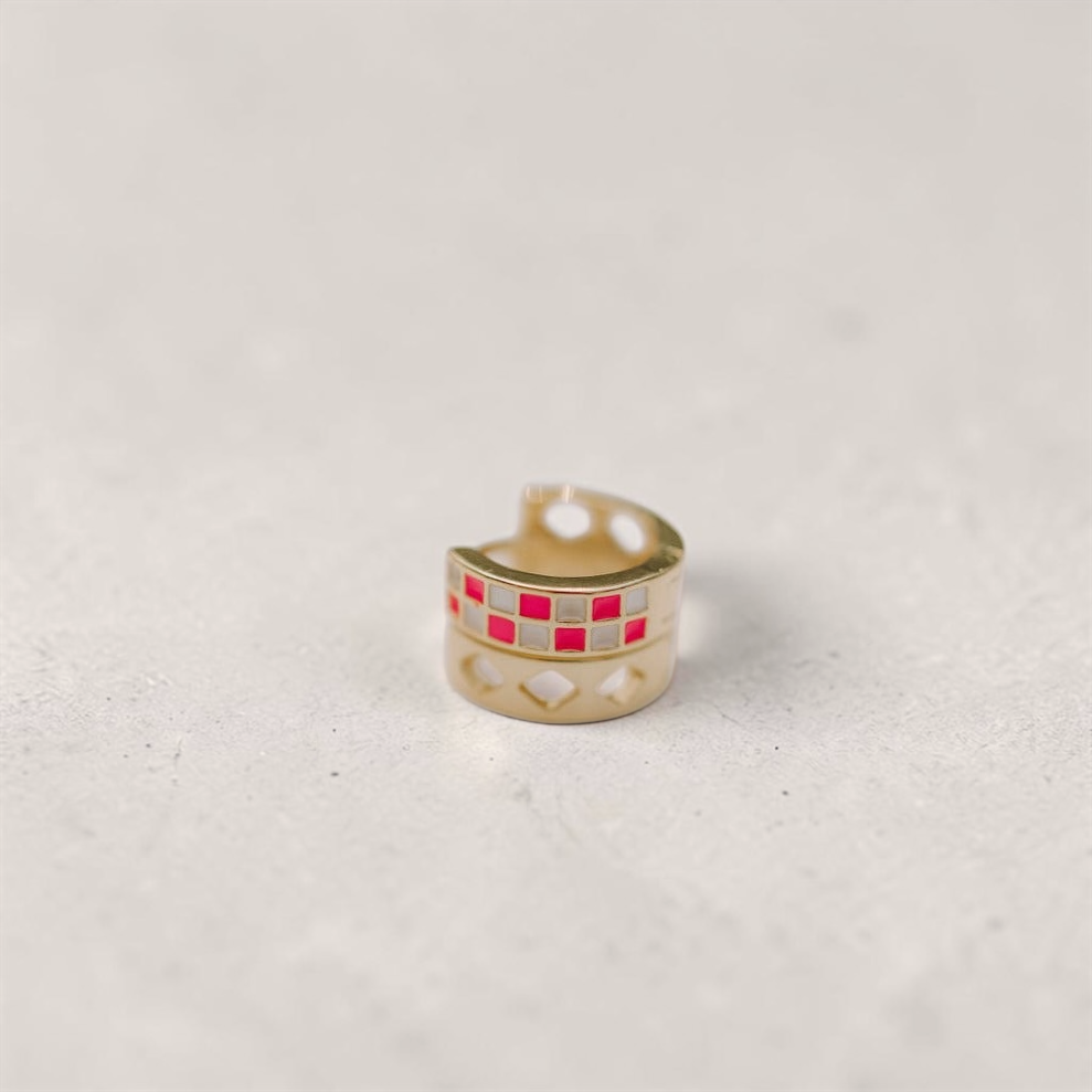 Pink & White Checkered Hoops