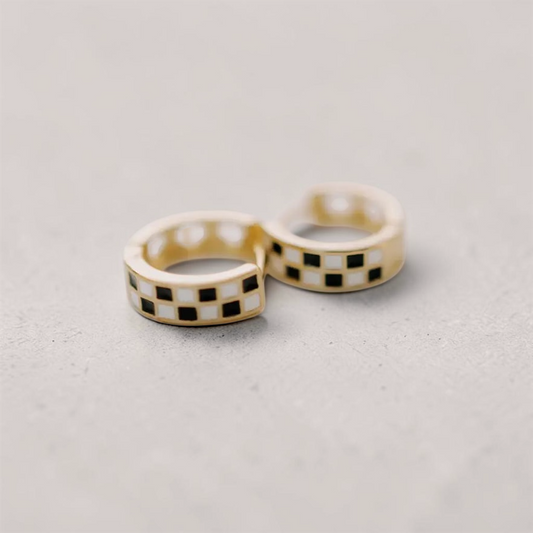 Black & White Checkered Hoops