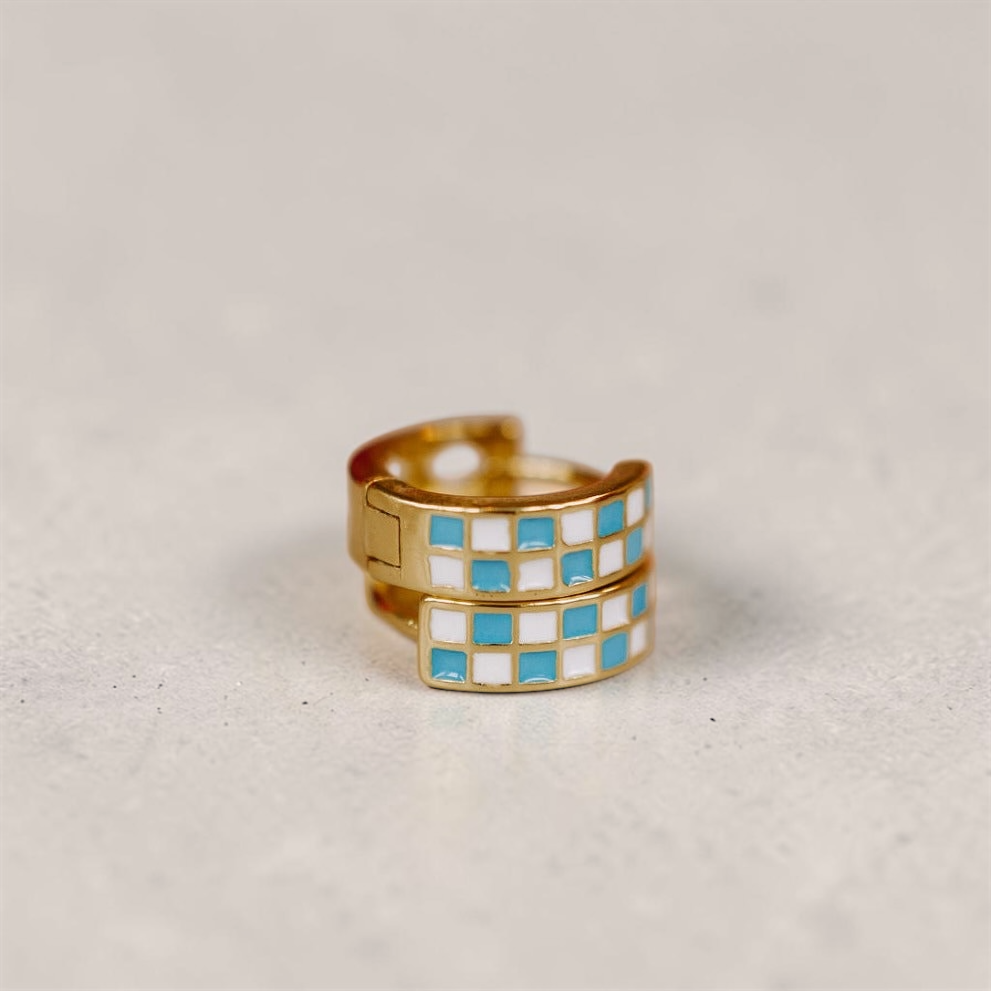 Blue & White Checkered Hoops