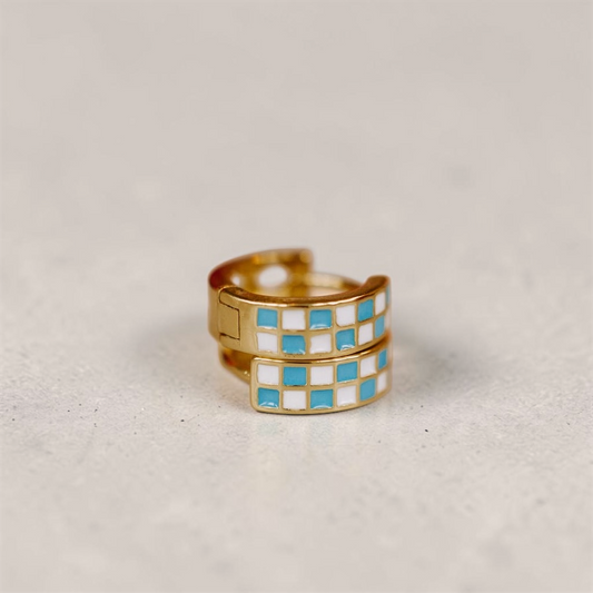 Blue & White Checkered Hoops