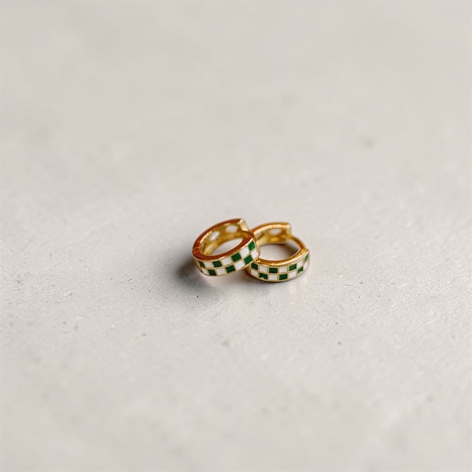 Green & White Checkered Hoops