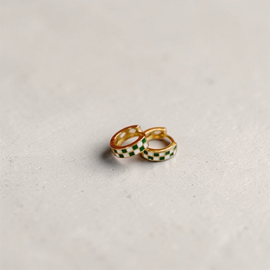 Green & White Checkered Hoops